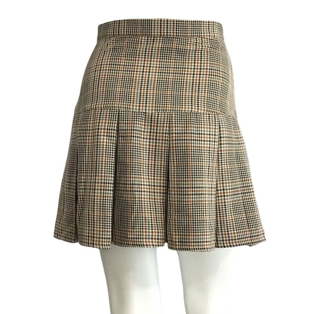 BB Dakota by Steve Madden Brown  Check The Time Mini Skirt New Size 2